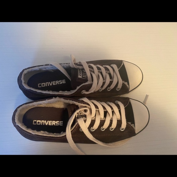 sherpa lined converse brown